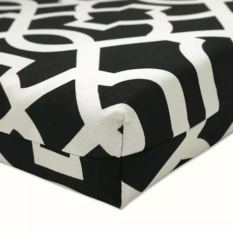 Outdoor Cushions & Pillows-Kirklands Home Black New Geometric Outdoor Chair Cushion