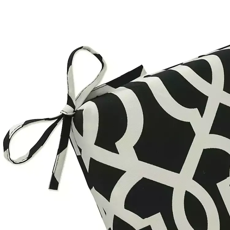 Outdoor Cushions & Pillows-Kirklands Home Black New Geometric Outdoor Chair Cushion