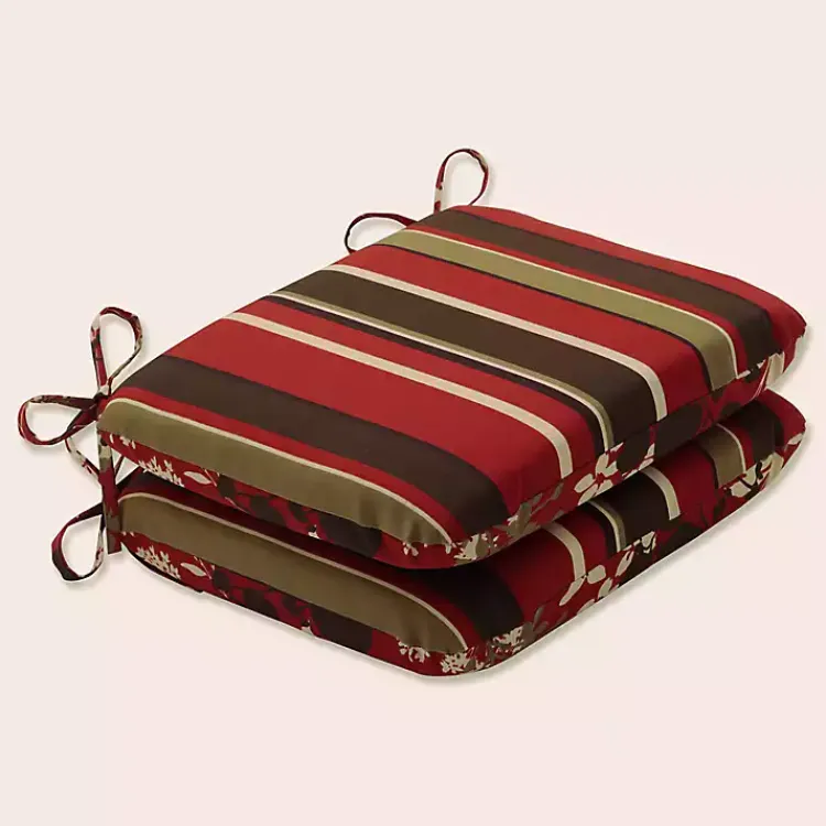 Outdoor Cushions & Pillows-Kirklands Home Brown Montifleuri Outdoor Seat Cushions, Set of 2