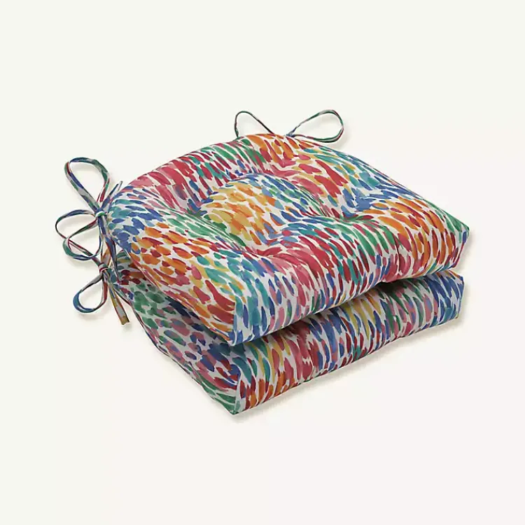 Outdoor Cushions & Pillows-Kirklands Home color Zinnia Outdoor Seat Cushions, Set of 2 Multi