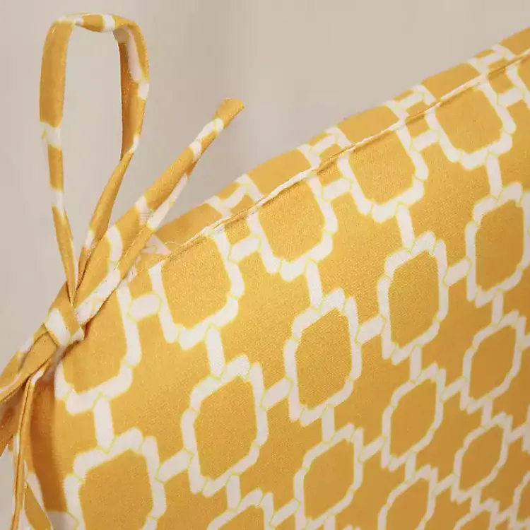 Outdoor Cushions & Pillows-Kirklands Home Rounded Outdoor Seat Cushions, Set of 2 Yellow