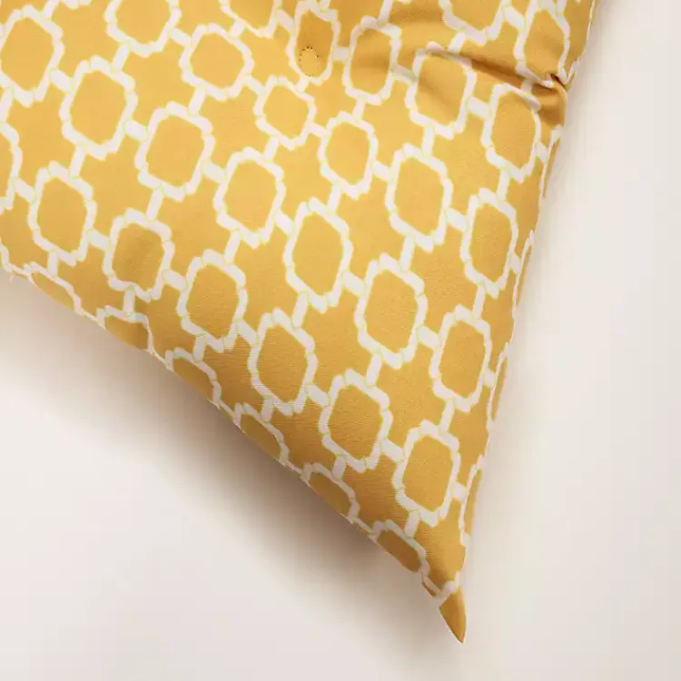 Outdoor Cushions & Pillows-Kirklands Home Tufted Tie Outdoor Seat Cushions, Set of 2 Yellow