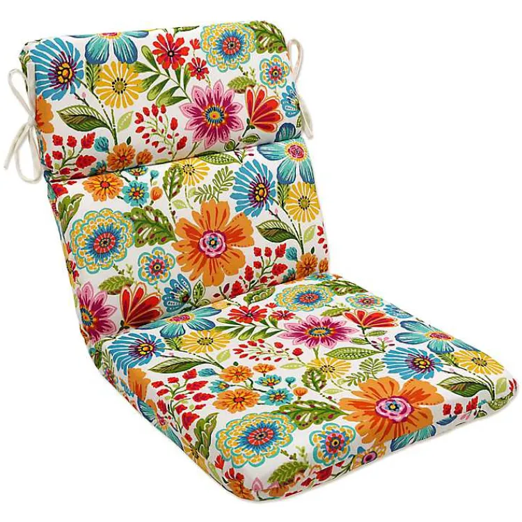 Outdoor Cushions & Pillows-Kirklands Home Colorful Floral Outdoor Chair Cushion Multi