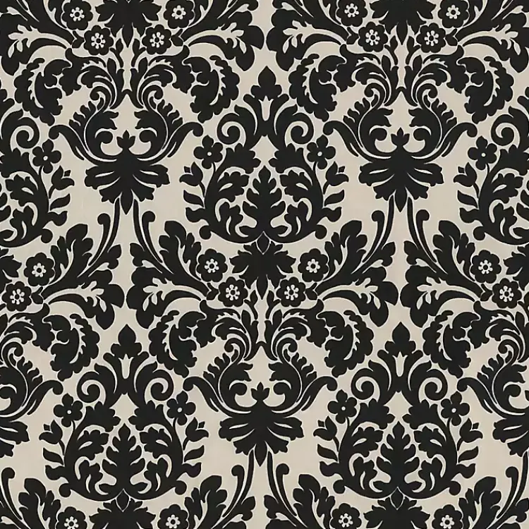 Outdoor Cushions & Pillows-Kirklands Home Black Damask Tufted Outdoor Settee Cushion