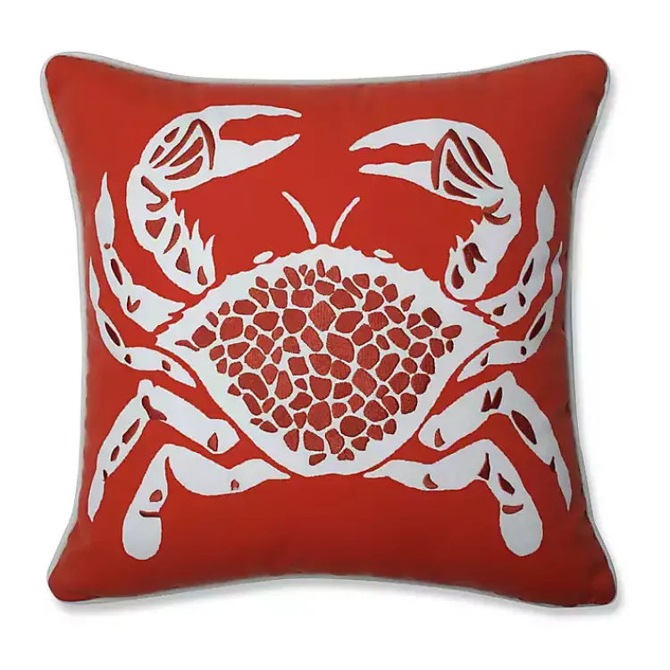 Outdoor Cushions & Pillows-Kirklands Home Orange Calvin the Crab Outdoor Pillow
