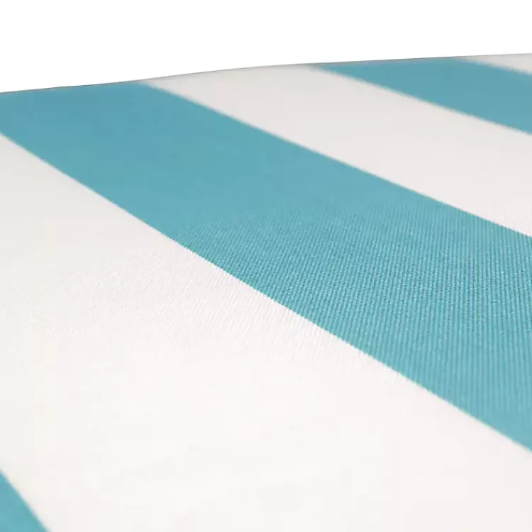 Outdoor Cushions & Pillows-Kirklands Home Turquoise Cabana Stripes Outoor Chaise Cushion