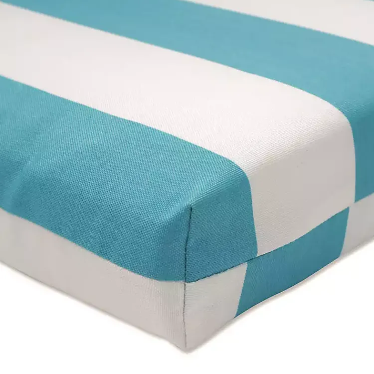 Outdoor Cushions & Pillows-Kirklands Home Turquoise Cabana Stripes Outoor Chaise Cushion