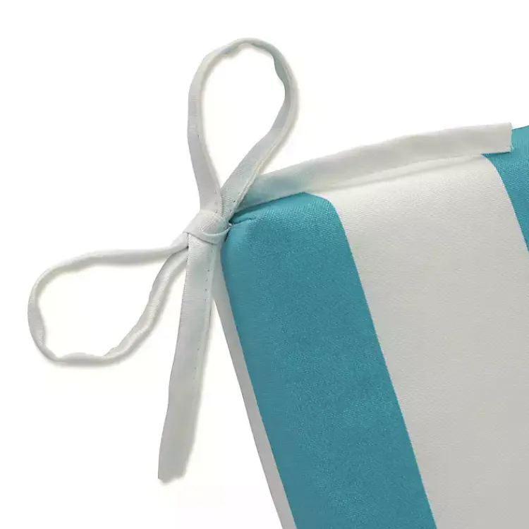 Outdoor Cushions & Pillows-Kirklands Home Turquoise Cabana Stripes Outoor Chaise Cushion