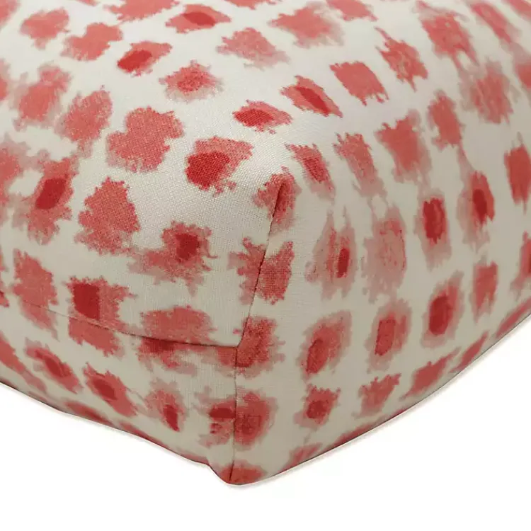 Outdoor Cushions & Pillows-Kirklands Home Coral Checkered Outdoor Settee Cushion