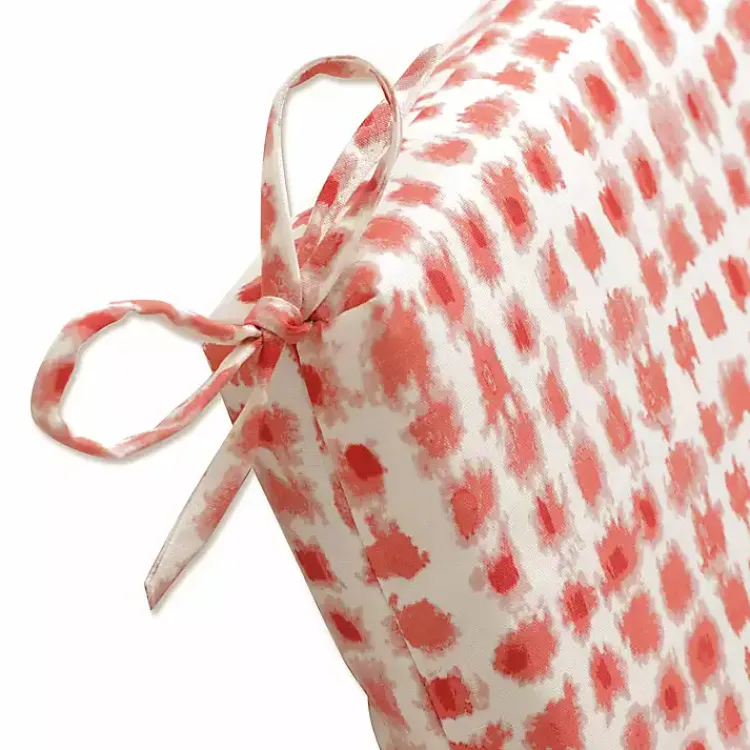 Outdoor Cushions & Pillows-Kirklands Home Coral Checkered Outdoor Chair Cushion