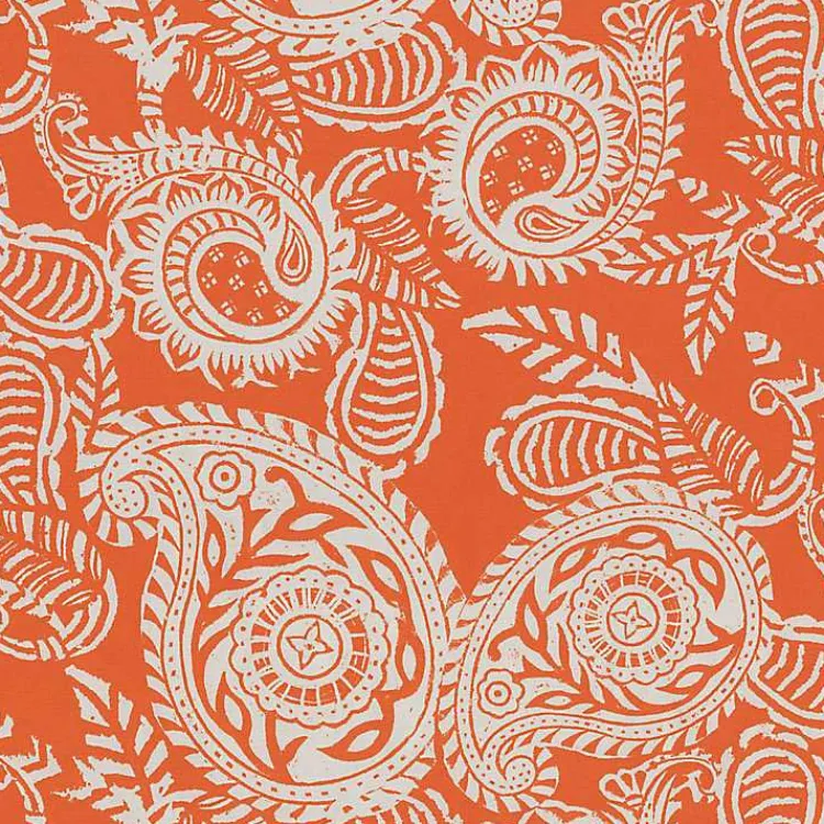 Outdoor Cushions & Pillows-Kirklands Home Terracotta Paisley Outdoor Seat Cushions, Set of 2