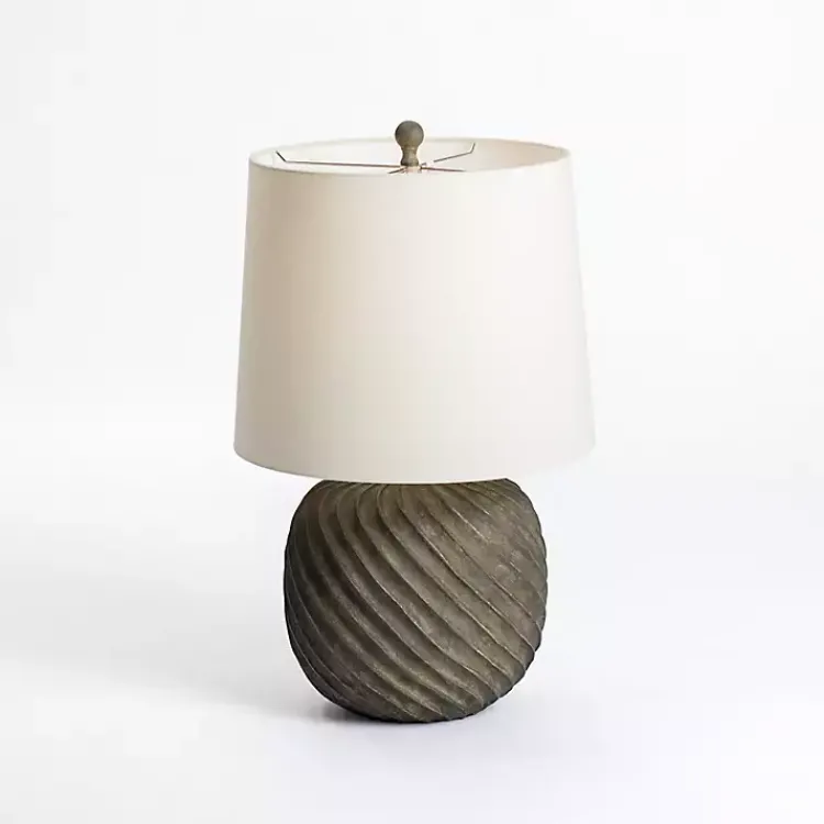 Table Lamps-Kirklands Home Black and Brown Swirl Anders Table Lamp Ivory
