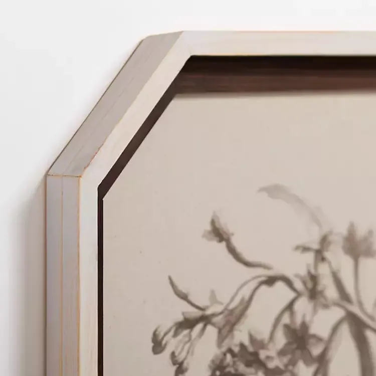 Framed Art-Kirklands Home Vintage Floral Octagon Framed Art Print