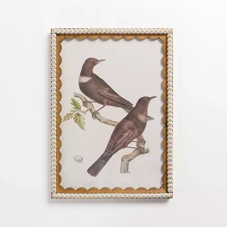 Framed Art-Kirklands Home Brown Birds Scalloped Framed Art Print
