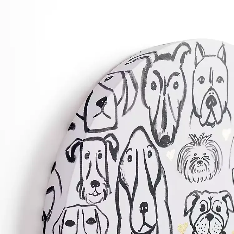 Canvas Art-Kirklands Home Round Dog Doodle Canvas Art Print