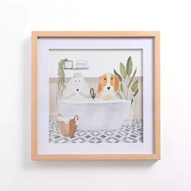 Framed Art-Kirklands Home Dog Pals Bathtub Framed Art Print Multi