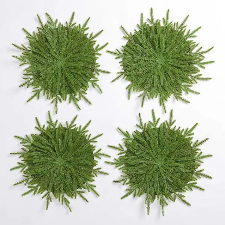 Table Linens-Kirklands Home Norfolk Pine Christmas Placemats, Set of 4 Green