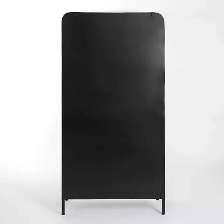 Cabinets & Sideboards-Kirklands Home Metal & Glass 2-Door Bentley Cabinet Black