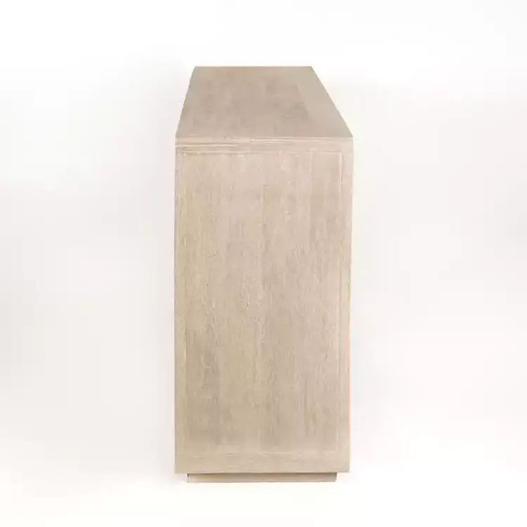 Cabinets & Sideboards-Kirklands Home Graywashed Wood Herringbone Sideboard