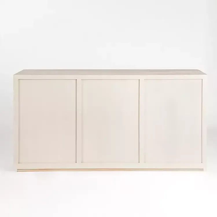 Cabinets & Sideboards-Kirklands Home Graywashed Wood Herringbone Sideboard