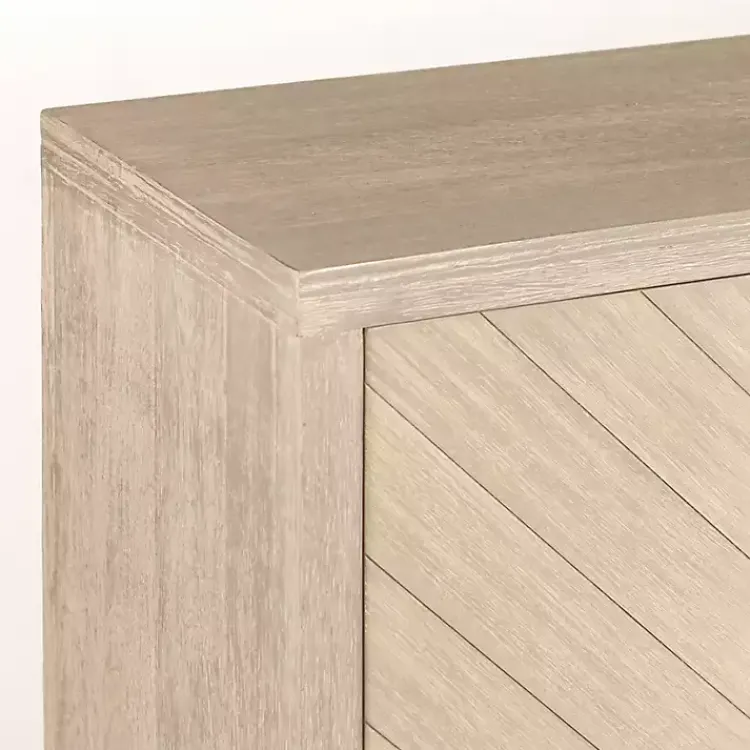 Cabinets & Sideboards-Kirklands Home Graywashed Wood Herringbone Sideboard