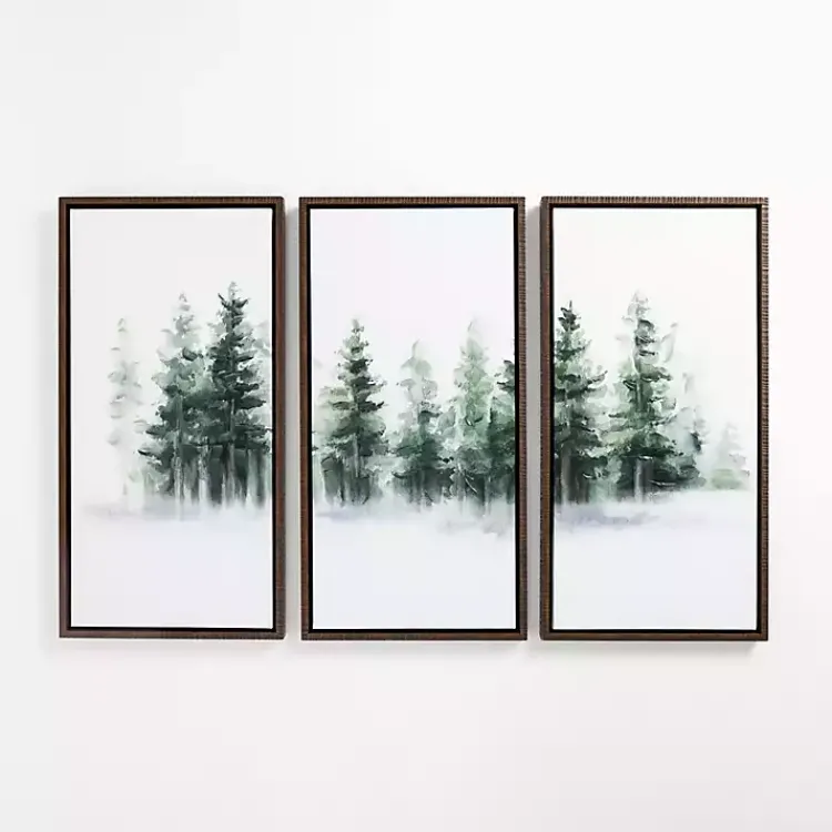 Canvas Art-Kirklands Home Foggy Forest Framed Canvas Art Prints, Set of 3