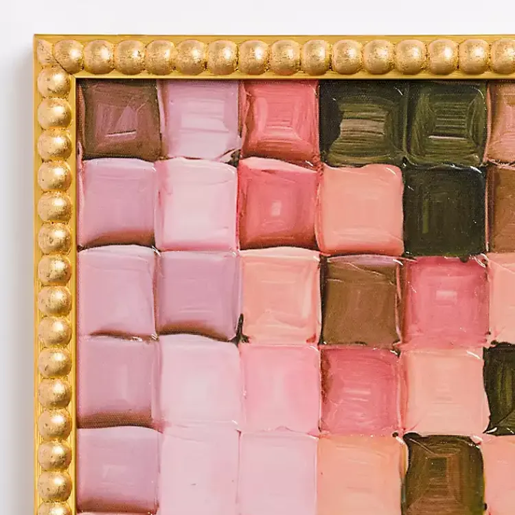 Canvas Art-Kirklands Home Blush Checkerboard Framed Canvas Art Print