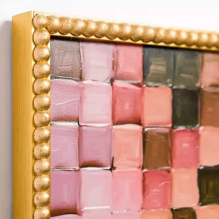 Canvas Art-Kirklands Home Blush Checkerboard Framed Canvas Art Print