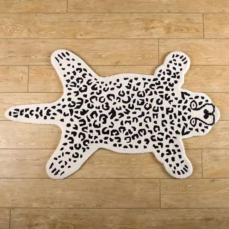Accent Rugs-Kirklands Home Snow Leopard Shaped Scatter Rug