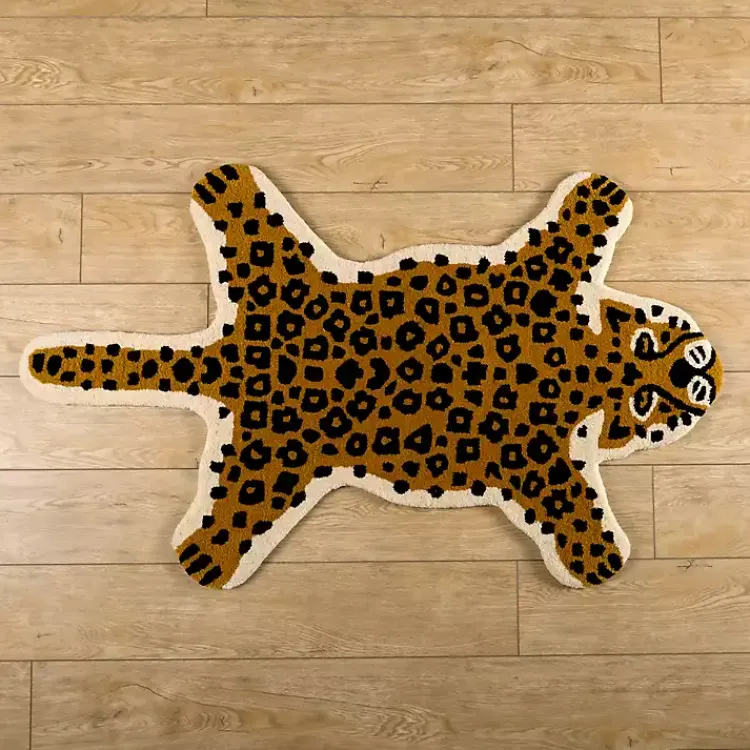 Accent Rugs-Kirklands Home Natural Leopard Shaped Scatter Rug