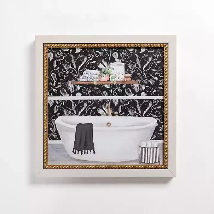 Framed Art-Kirklands Home Paisley Bathroom Tub Framed Art Print