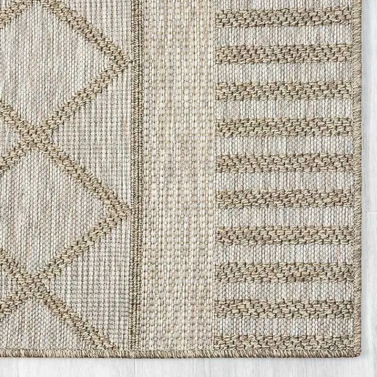 Outdoor Rugs-Kirklands Home Transitional Stripes Indoor/Outdoor Rug, 5x7 Brown