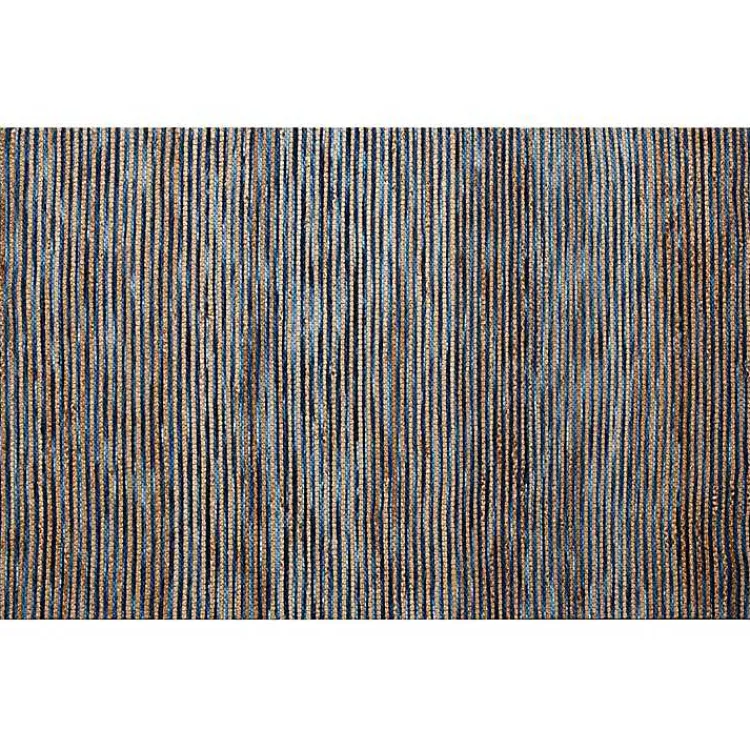 Area Rugs-Kirklands Home Navy Jute and Wool Woven Area Rug, 5x8