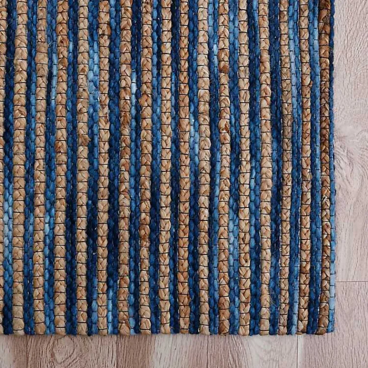 Area Rugs-Kirklands Home Navy Jute and Wool Woven Area Rug, 5x8