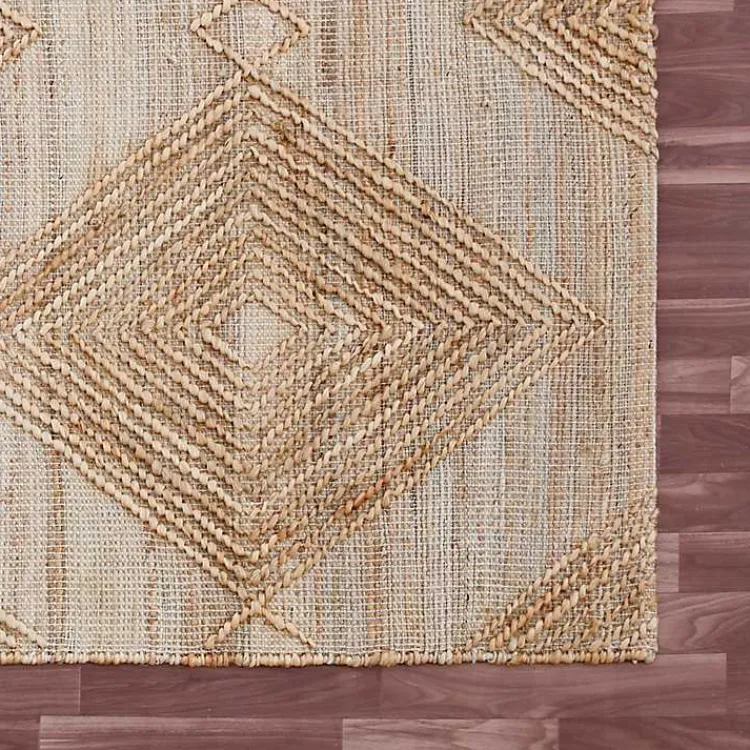 Area Rugs-Kirklands Home Natural Jute Diamond Modern Woven Area Rug, 5x8 Brown