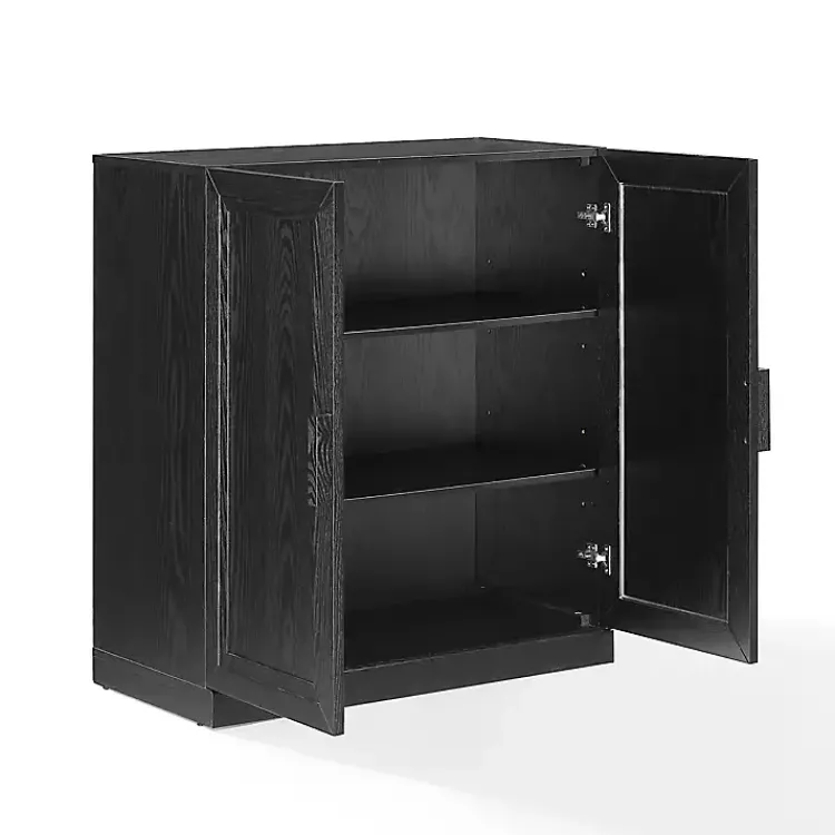Cabinets & Sideboards-Kirklands Home Wood Grain Stackable Storage Cabinet Black