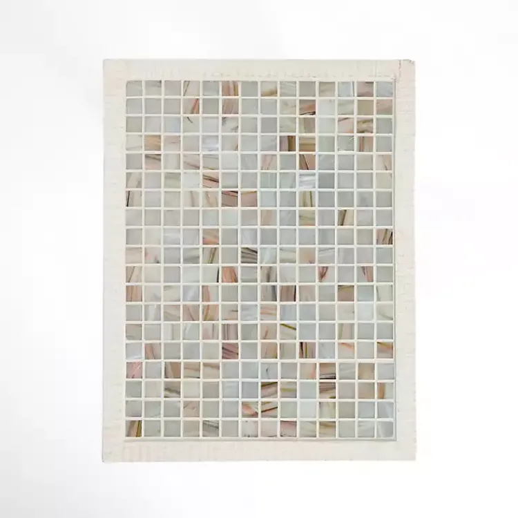 Accent & End Tables-Kirklands Home Mosaic Tile White Wood C-Table Blue