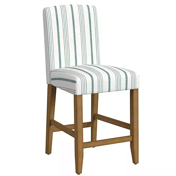 Bar Stools & Counter Height Stools-Kirklands Home Calypso Striped Upholstered Counter Stool