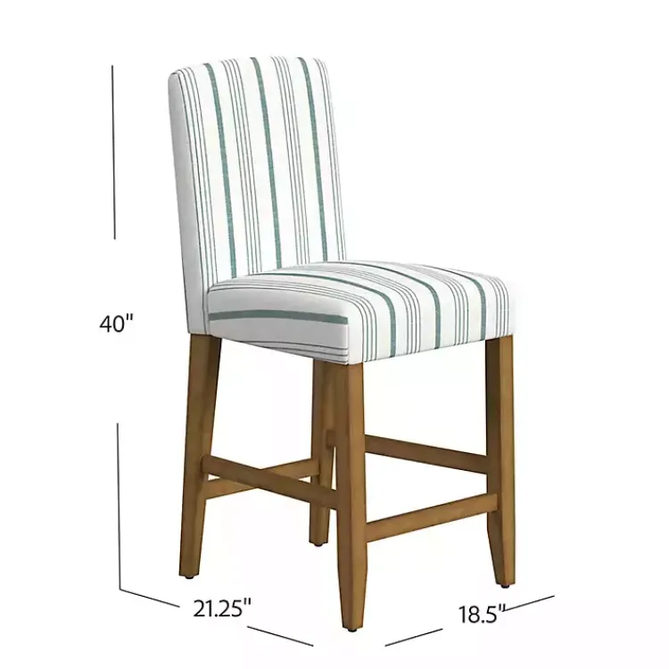 Bar Stools & Counter Height Stools-Kirklands Home Calypso Striped Upholstered Counter Stool