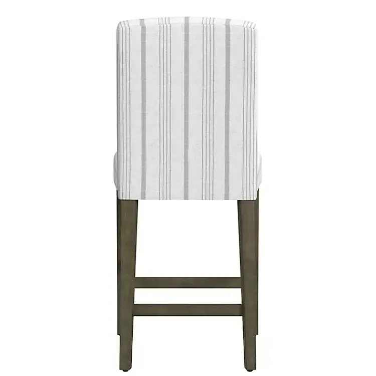 Bar Stools & Counter Height Stools-Kirklands Home Dove Gray Striped Upholstered Bar Stool