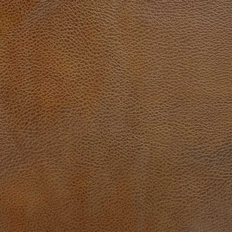 Benches & Ottomans-Kirklands Home Faux Leather Channeled Upholstered Ottoman Brown