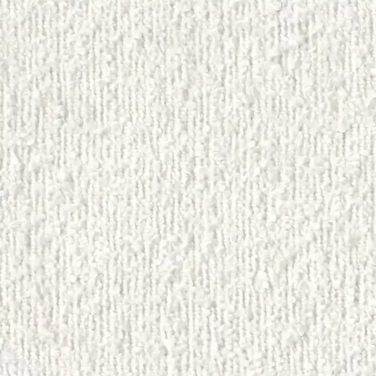 Benches & Ottomans-Kirklands Home Cream Boucle Natural Wood Ottoman White