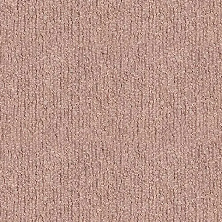 Benches & Ottomans-Kirklands Home Boucle Natural Wood Ottoman Pink