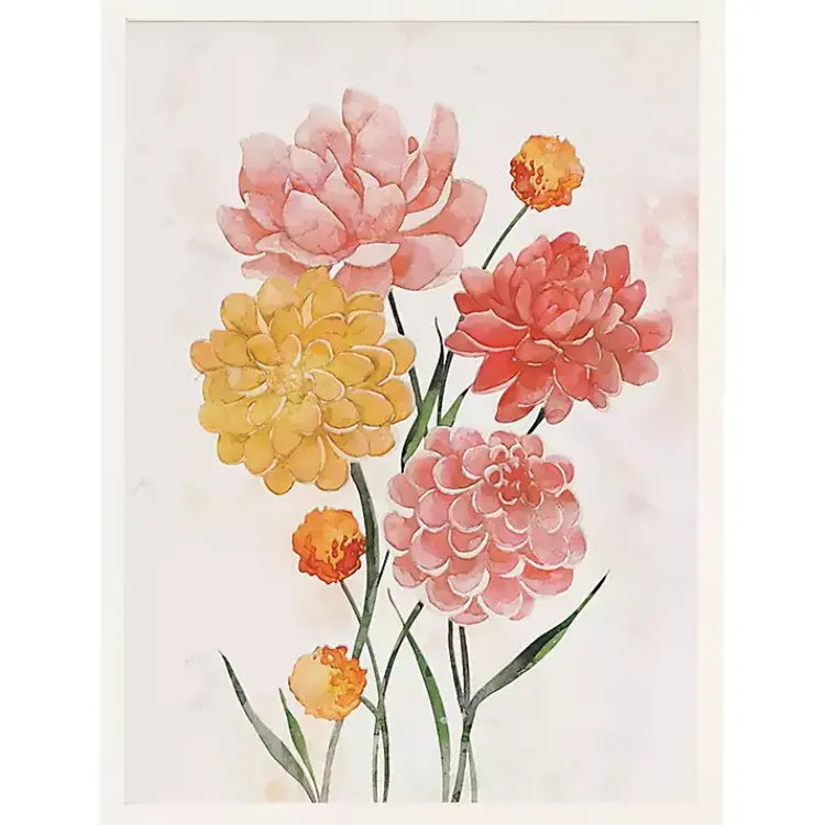 Framed Art-Kirklands Home Pink and Yellow Flowers Framed Art Print