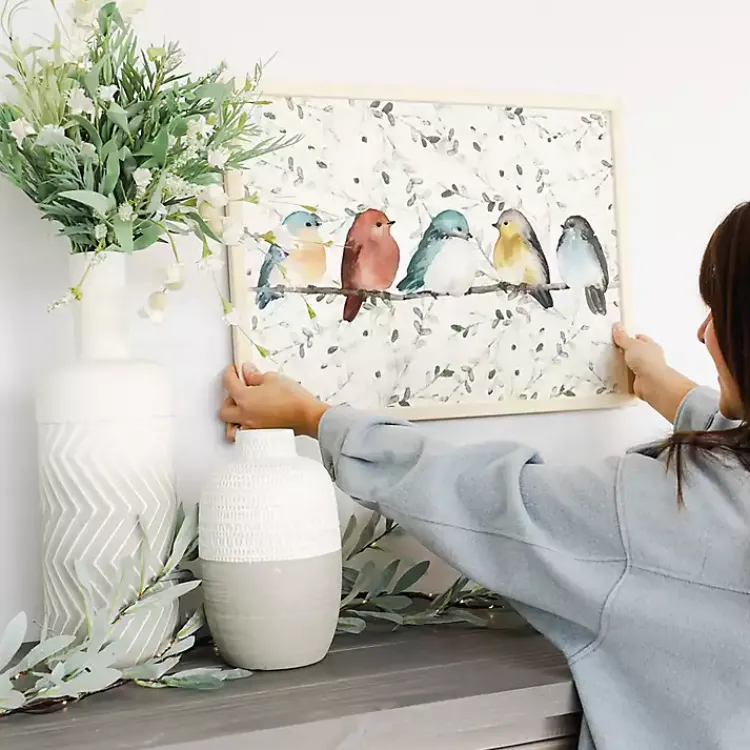 Framed Art-Kirklands Home Bird Friends on a Branch Framed Art Print