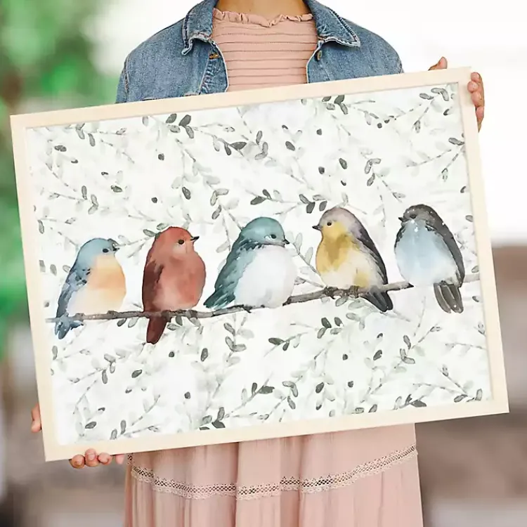 Framed Art-Kirklands Home Bird Friends on a Branch Framed Art Print
