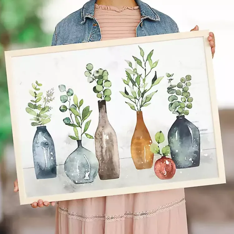 Framed Art-Kirklands Home Vases with Greenery Framed Art Print