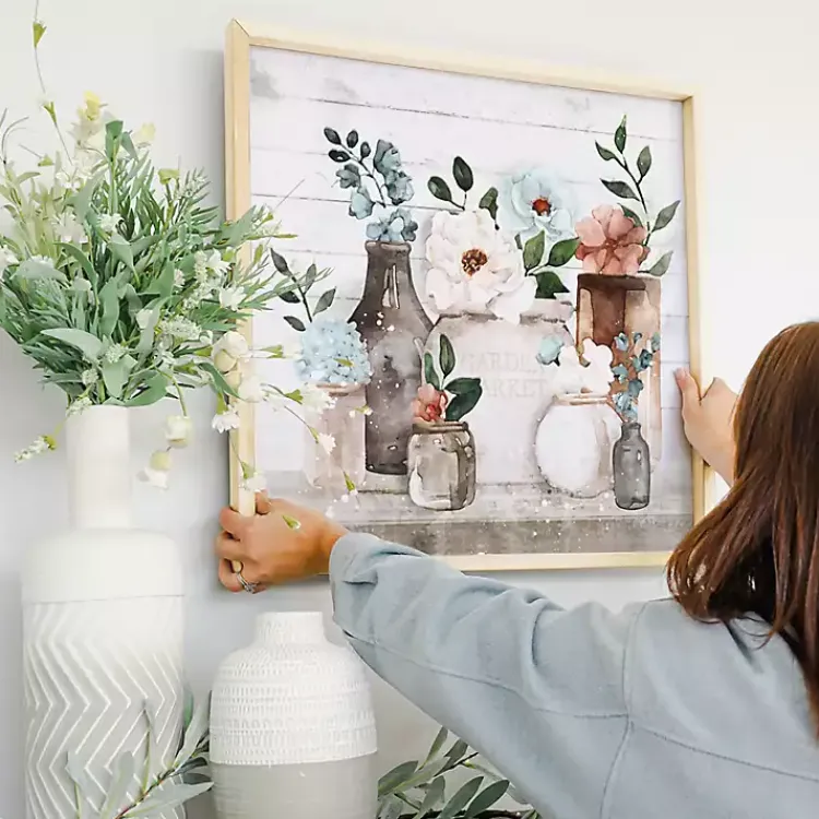 Framed Art-Kirklands Home Floral Vase Table Framed Art Print