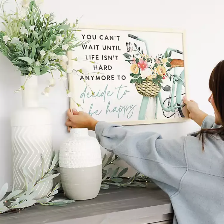 Wall Quotes & Signs-Kirklands Home Decide to Be Happy Framed Wall Plaque