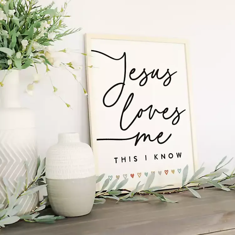 Wall Quotes & Signs-Kirklands Home Jesus Loves Me Wood Wall Plaque